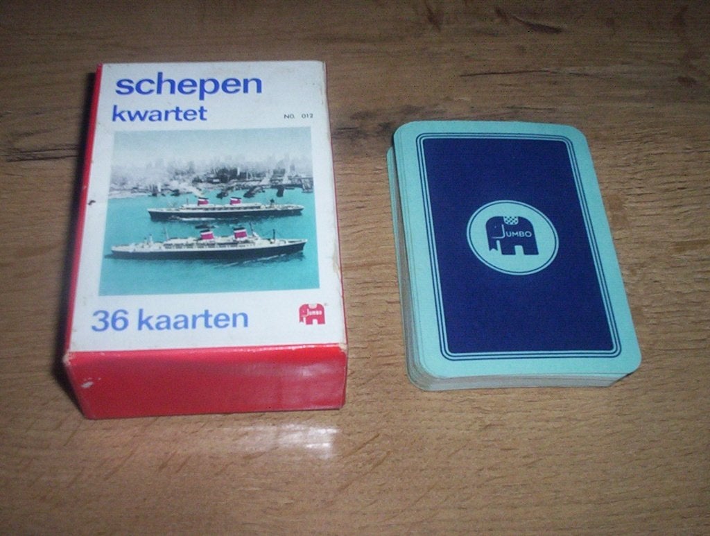 kwartet spel schepen (vlgnr 1) kwartet no 012 jumbo 1974, Ophalen of Verzenden, Zo goed als nieuw, Kwartet(ten)