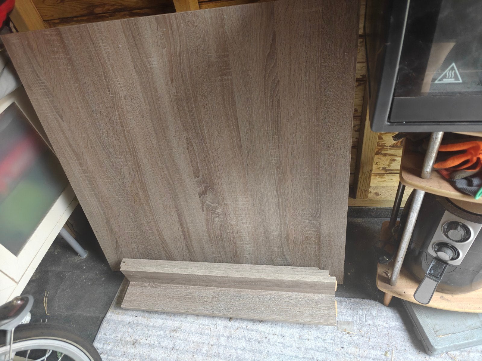 Eettafel zonder stoelen - Houtlook, Gebruikt, 100 tot 150 cm, Vier personen, Rechthoekig