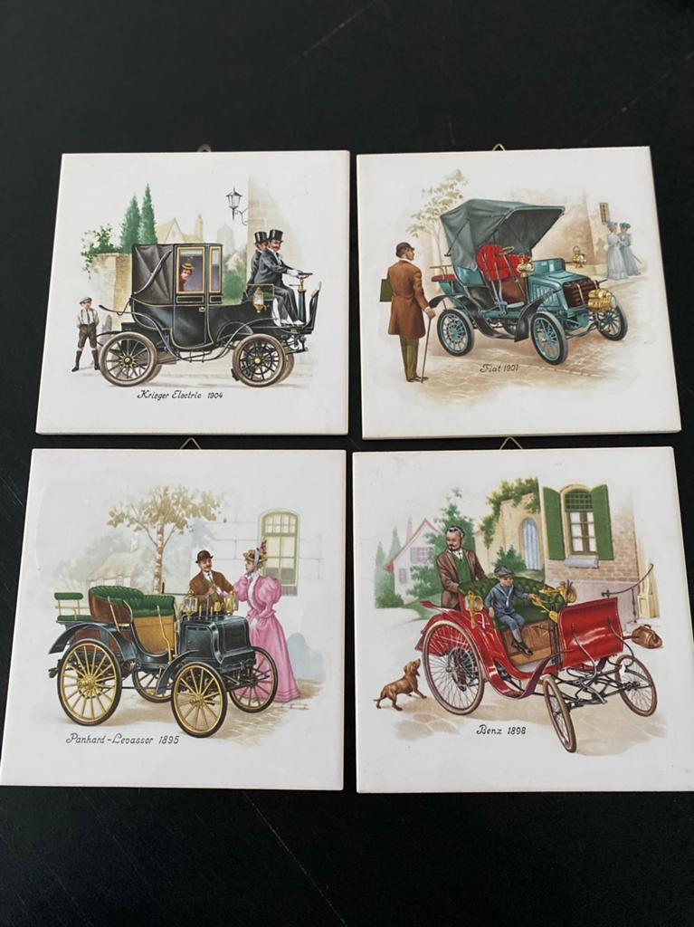 4x antieke auto tegels van H&R Johnson, Antiek en Kunst, Ophalen of Verzenden