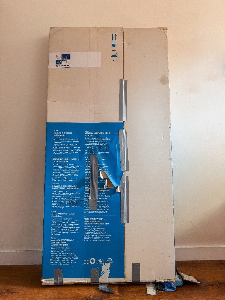 badwand / douchewand 75cm x 150cm, Ophalen, Zo goed als nieuw, Glas, Overige typen