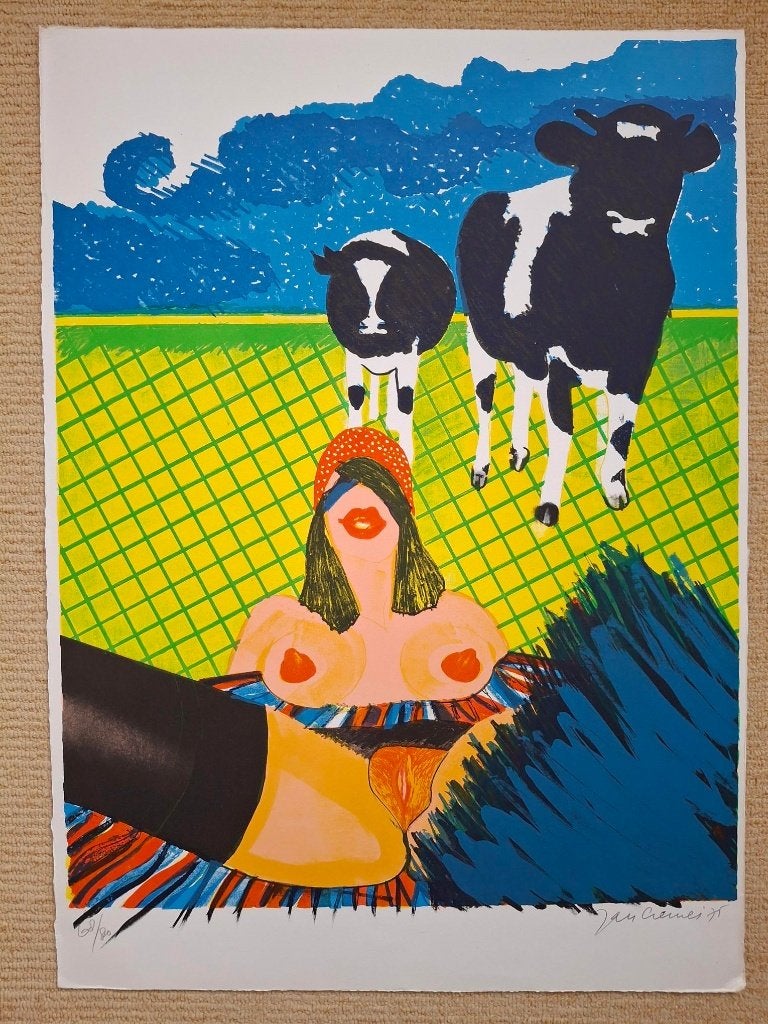 Jan Cremer Litho Miss Country Girl, Gelimiteerde oplage, Ophalen of Verzenden, Lithografie