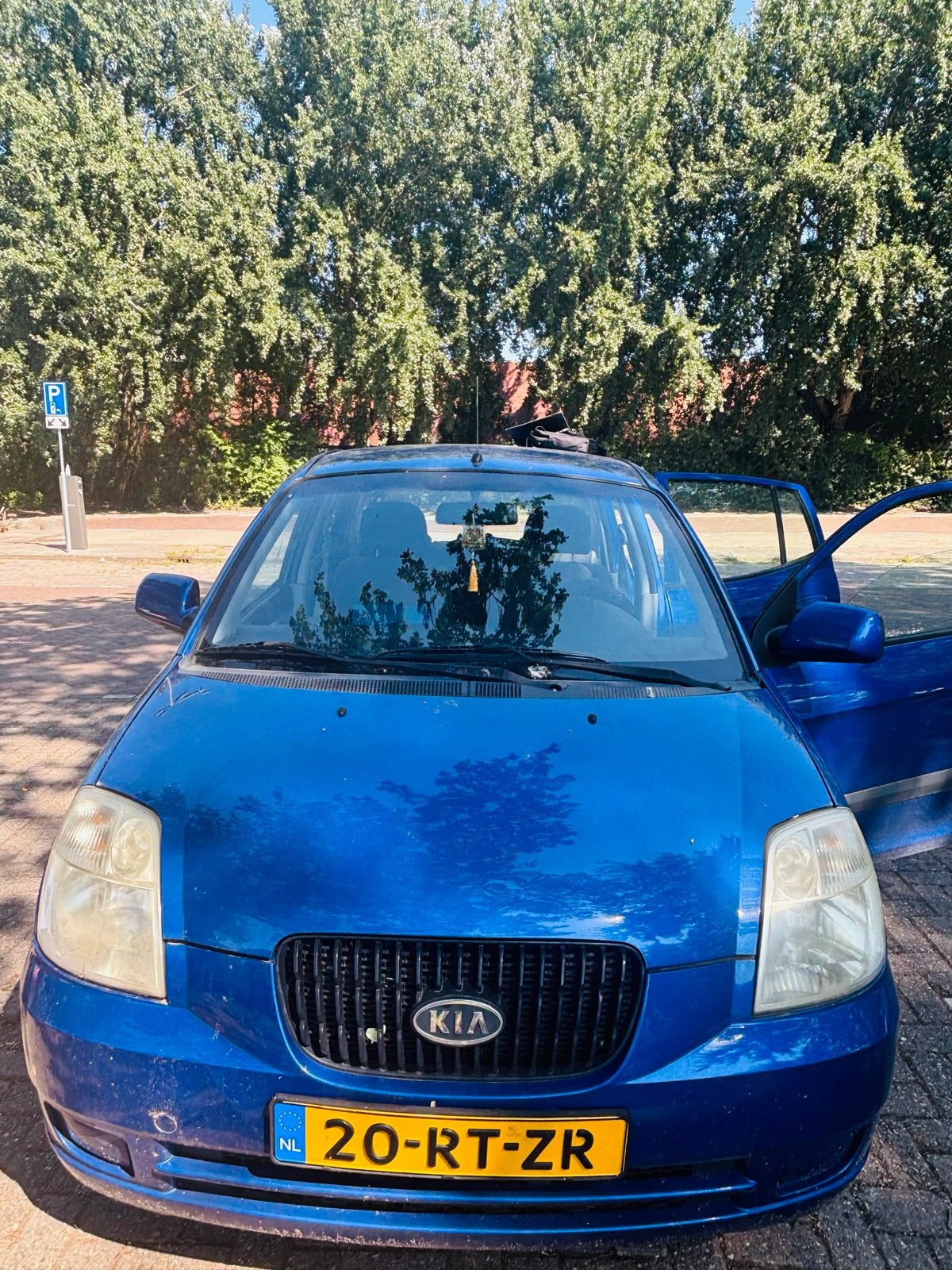 Kia Picanto 1.0 2005 Blauw, Auto's, Voorwielaandrijving, 836 kg, 31 €/maand, 4 cilinders