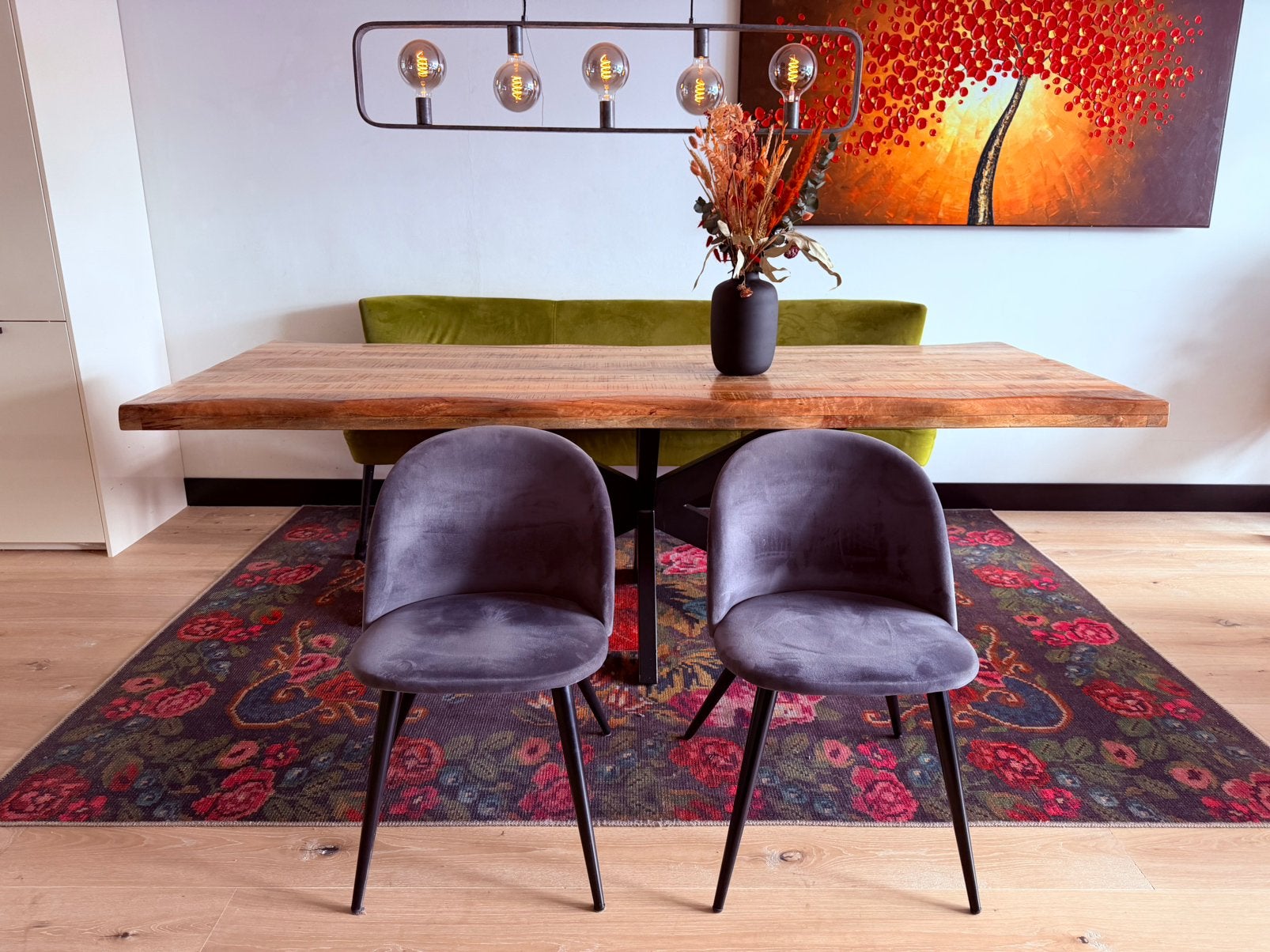 2 Woood Fay eetkamerstoelen, Ophalen, Twee, Zo goed als nieuw, Stof