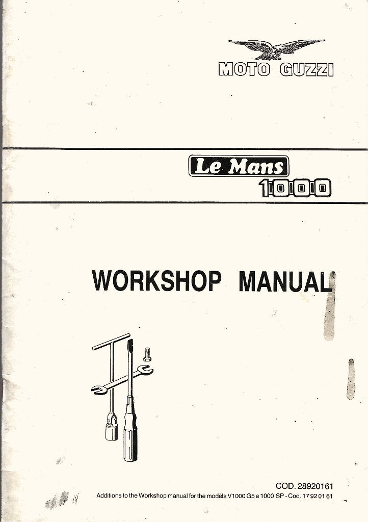 Moto Guzzi Le Mans 1000 Additions workshop manual (8024z), Motoren, Verzenden, Moto Guzzi