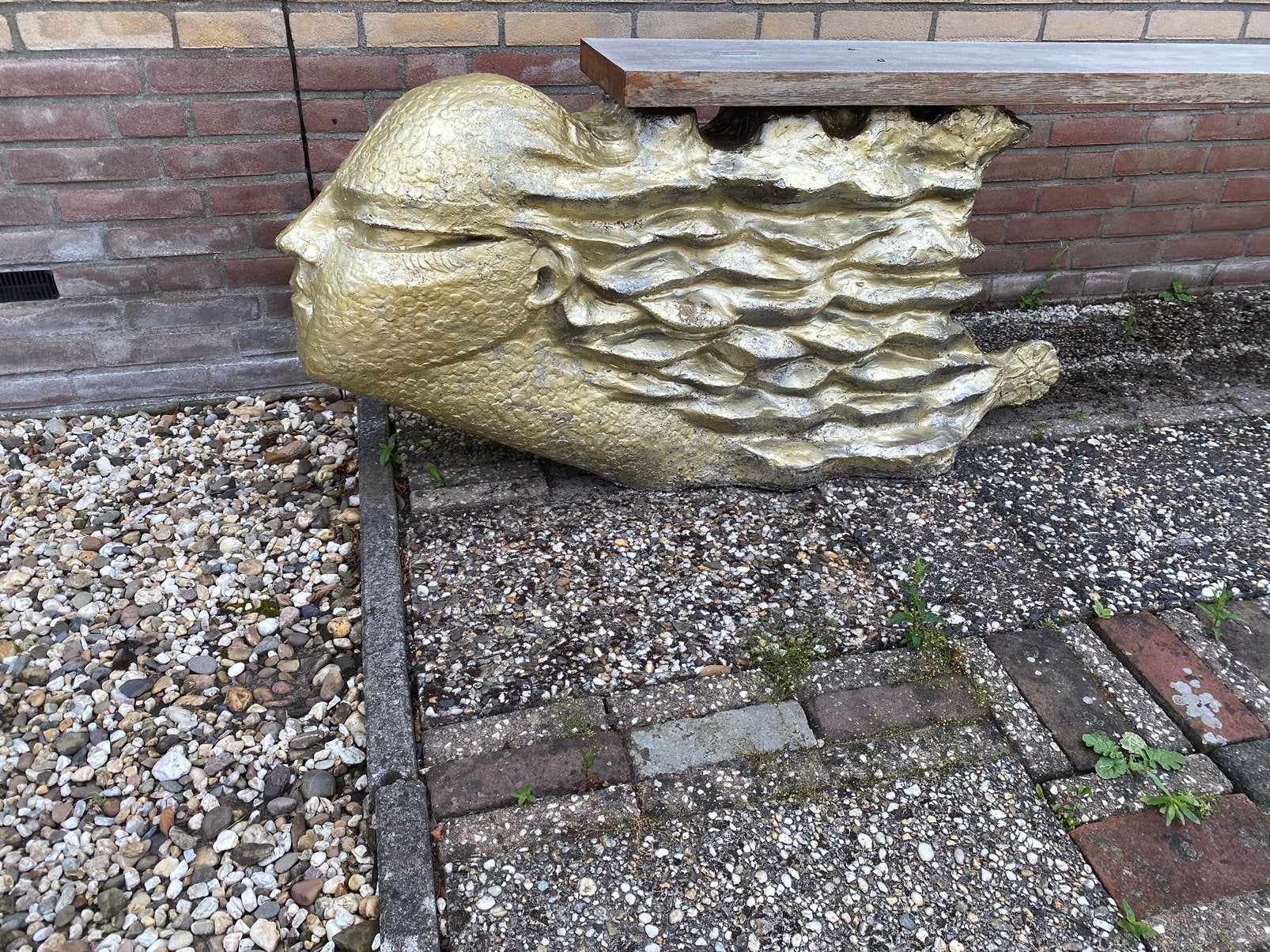 Beeld. Zitbank, Ophalen, Zo goed als nieuw, Hout