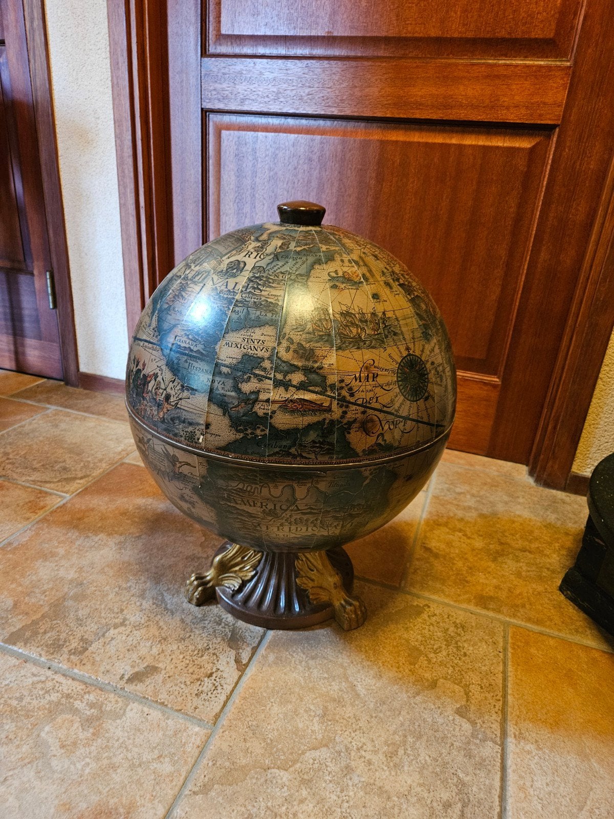 Antieke Wereldbol Bar - Uniek en Decoratief, Antiek en Kunst, Ophalen