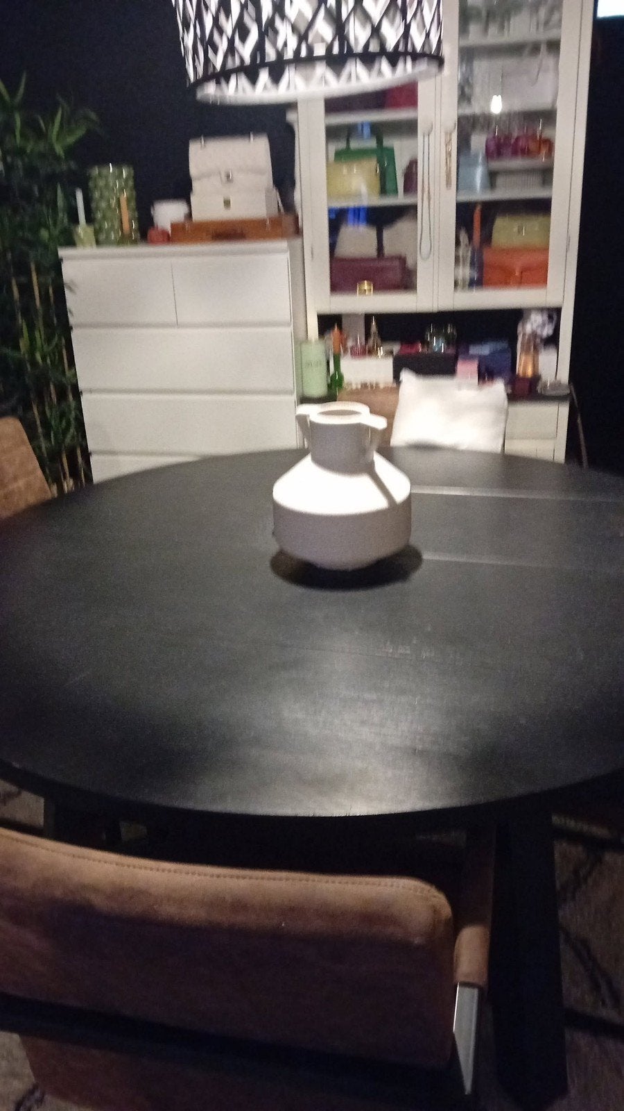 Leen Bakker Woood Benson tafel - Rond, met gebruikssporen, Ophalen, Gebruikt, Rond, 100 tot 150 cm