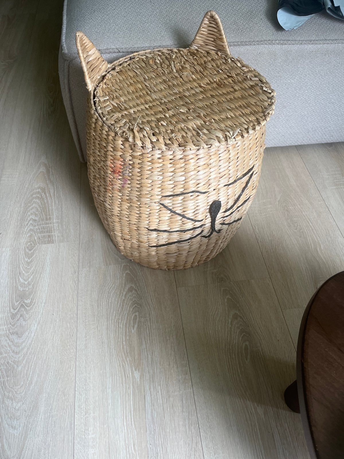 Leuke opbergmand met oren, Ophalen, Beige, Overige stijlen, Zo goed als nieuw