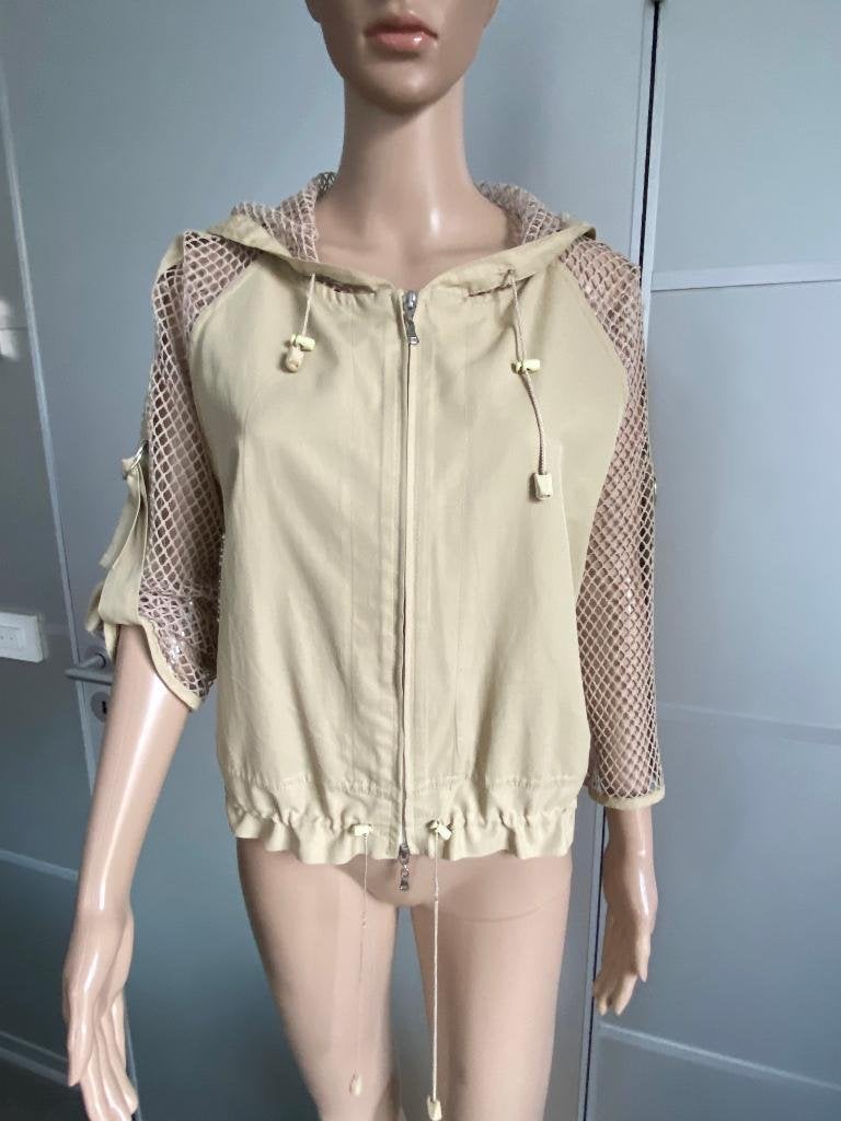 K91 Set/pak jasje + broek mt. 36/38=S/M Beige Vintage, Kostuum of Pak, Ophalen of Verzenden, Zo goed als nieuw, Maat 36 (S)