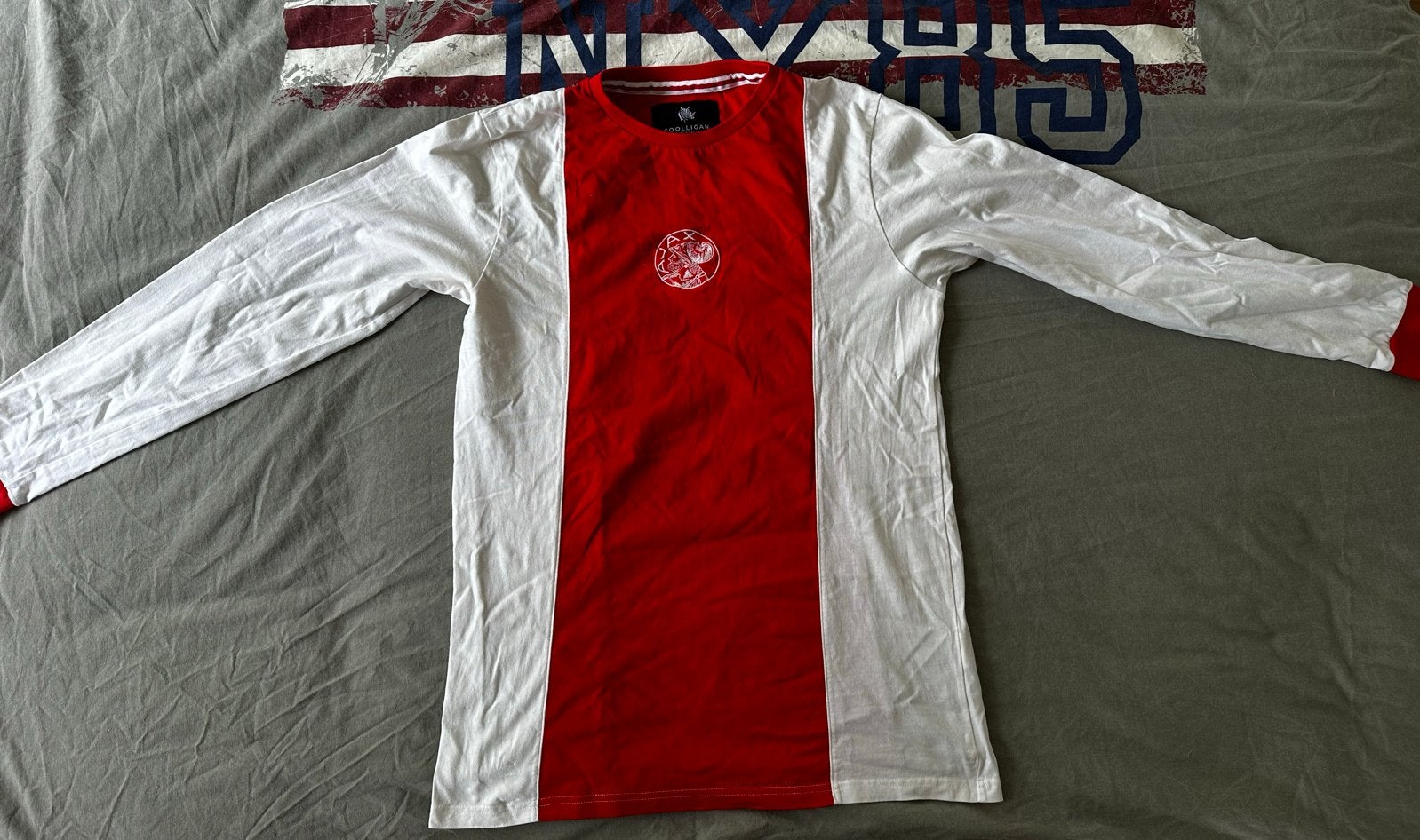 Retro Ajax shirt lange mouwen Cruijff 14 - Maat L, Kleding | Heren, Ophalen of Verzenden, Gedragen, Maat 52/54 (L), Rood