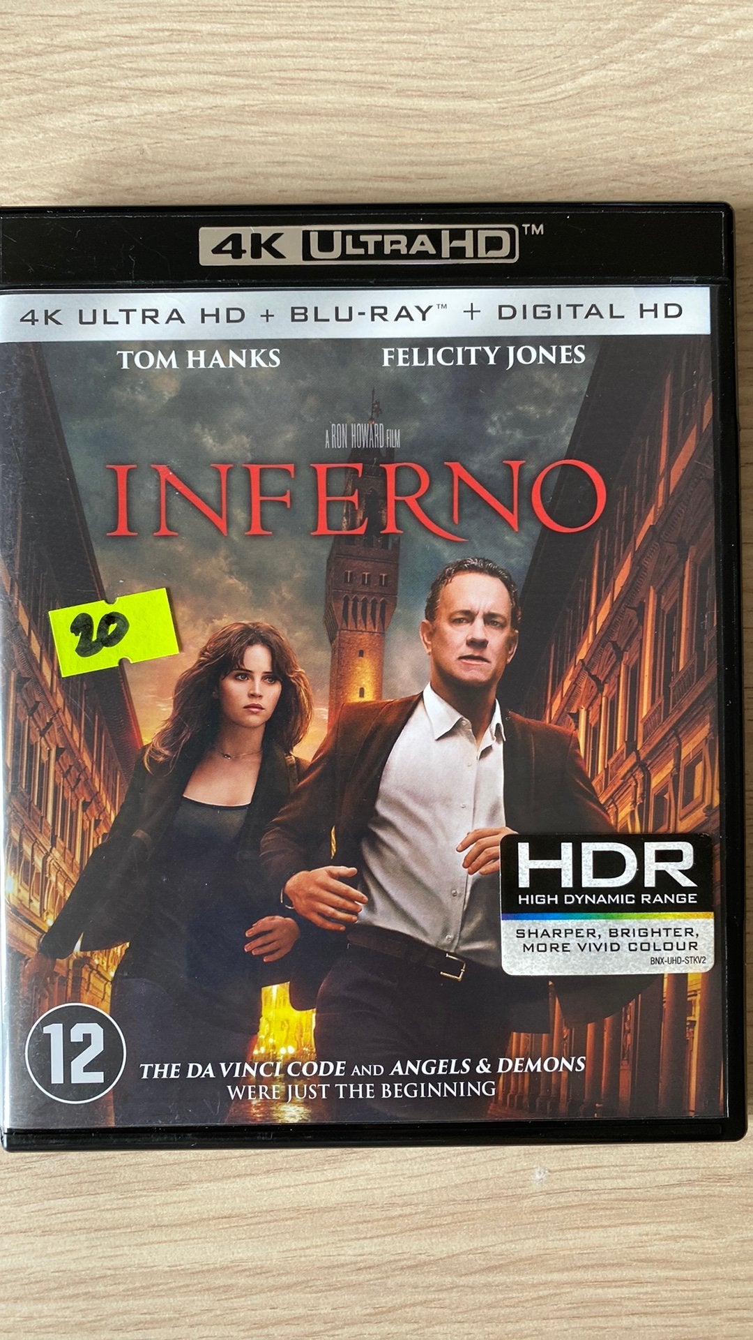 Inferno 4K uhd blu ray NL versie, Cd's en Dvd's, Blu-ray, Ophalen of Verzenden, Zo goed als nieuw, Thrillers en Misdaad