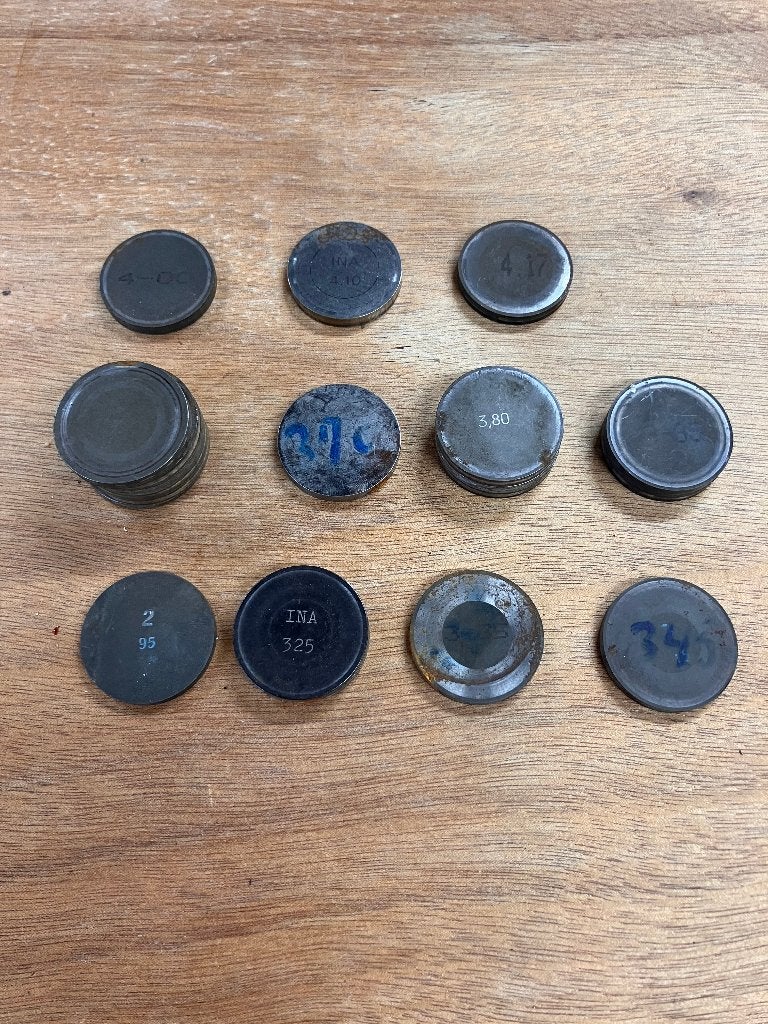 20x Klepstelplaatjes klepstelschijf rond 31mm, diverse dikte, Auto diversen, Ophalen of Verzenden, Zo goed als nieuw