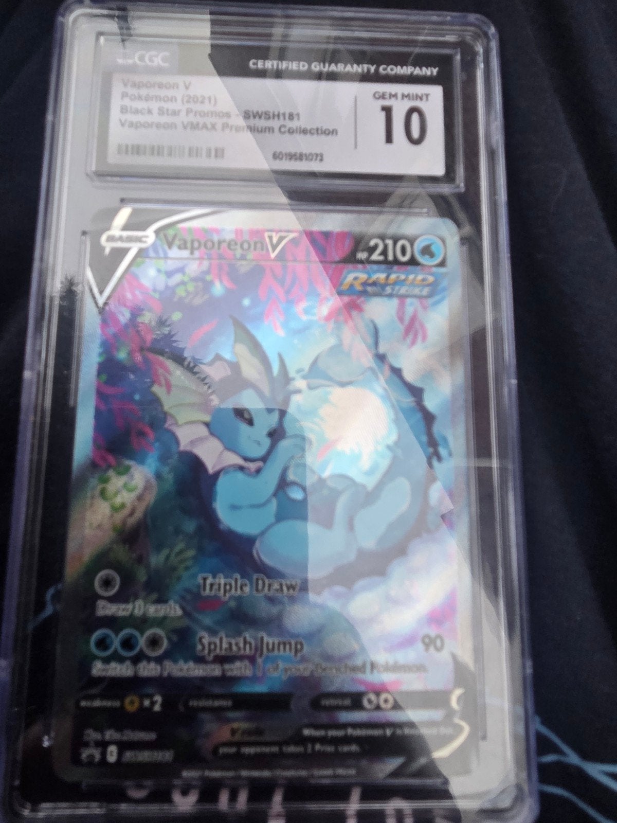 Vaporeon V SWSH181 CGC 10 Gem Mint Pokémon Kaart, Verzenden, Nieuw, Losse kaart, Foil