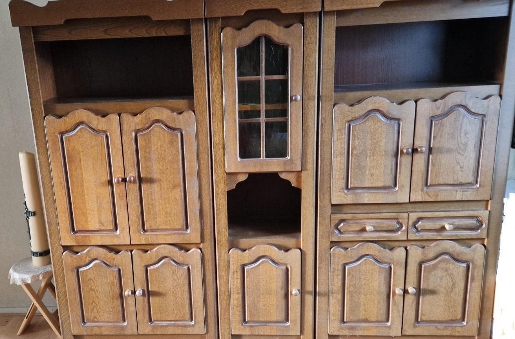 Ruime eikenhouten kast (Gratis), Ophalen, Gebruikt, Eikenhout, Met lade(s)
