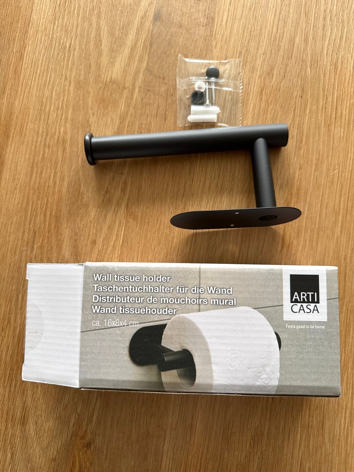 Zwarte kunststof wc rolhouder - ARTI CASA, Toilet-accessoire, Nieuw, Ophalen of Verzenden, Overige merken