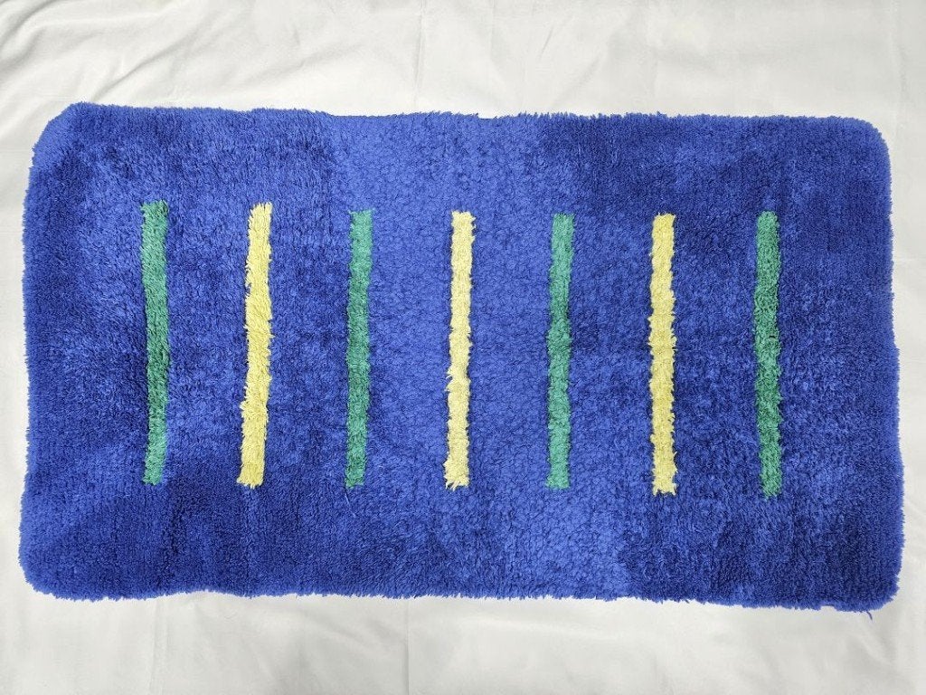 Warme blauwe mat voor in de badkamer, Ophalen of Verzenden, Gebruikt, Blauw, Badmat