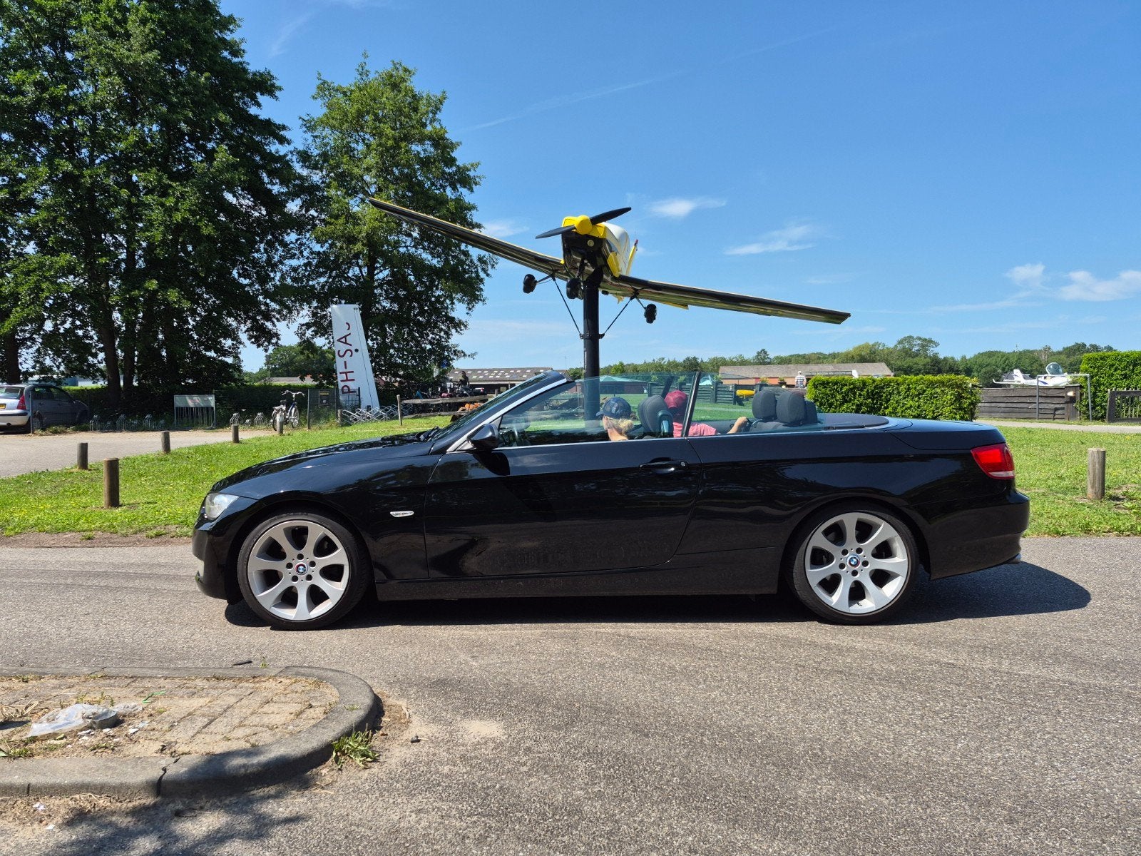 zeer nette BMW 3-Serie 2.0 I 320 Cabrio 2007 Zwart, Auto's, 1995 cc, 4 cilinders, Cabriolet, 4 stoelen