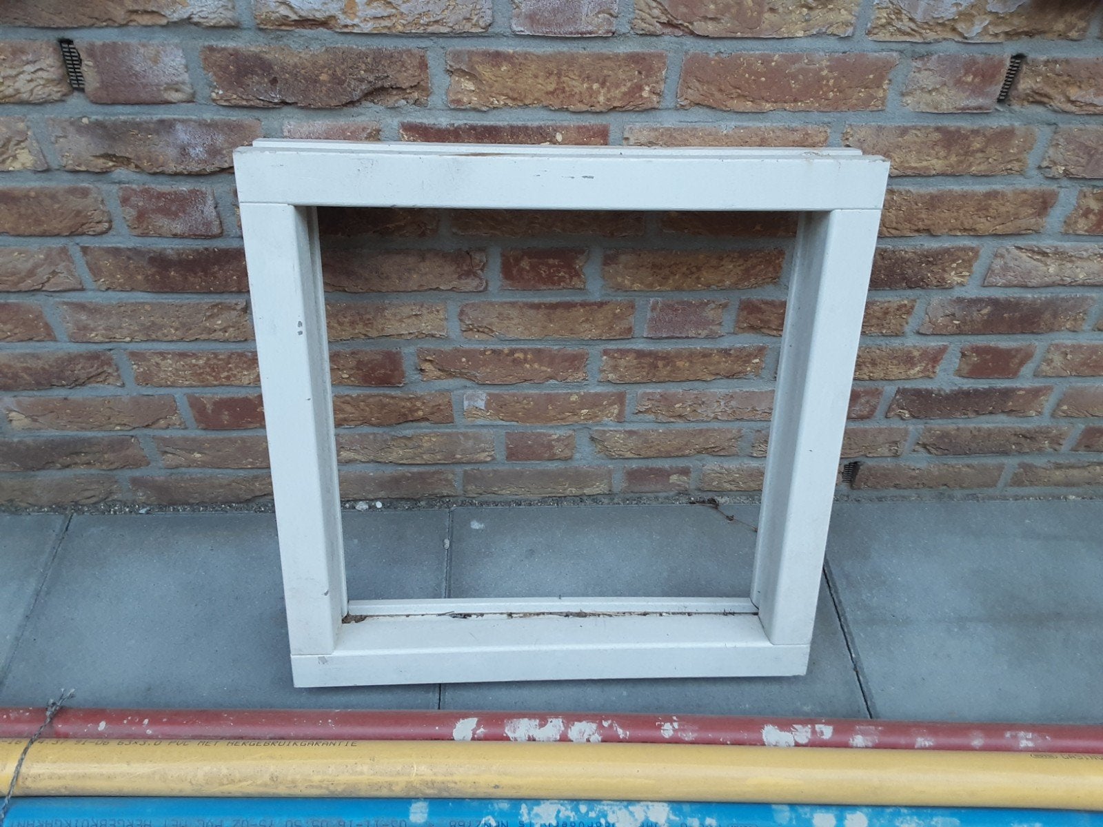 nieuw houten raamkozijn  voor vast glas, 70cm maal 70cm., Doe-het-zelf en Verbouw, Ophalen, Gevelraam of Ruit, Gebruikt, 80 tot 120 cm