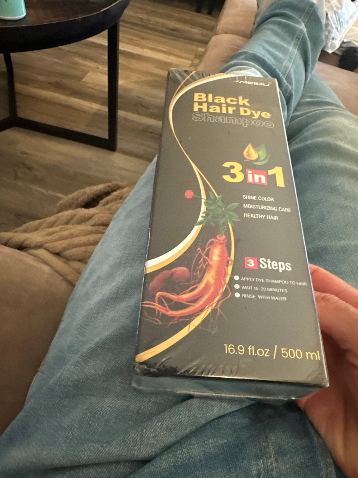 Nieuwe Black Hair Dye Shampoo 3-in-1 - 500 ml, Ophalen, Nieuw, Shampoo of Conditioner