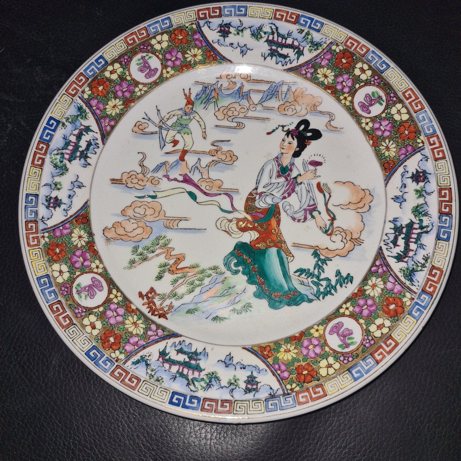 Famille Rose Export Porseleinen Bord - Handgeschilderd China, Antiek en Kunst, Ophalen of Verzenden