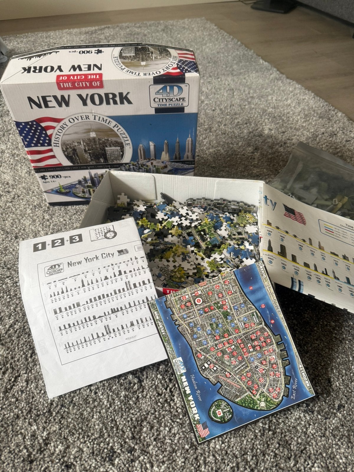 4D Cityscape Puzzle New York – History Over Time–900 stukjes, Ophalen of Verzenden, Zo goed als nieuw