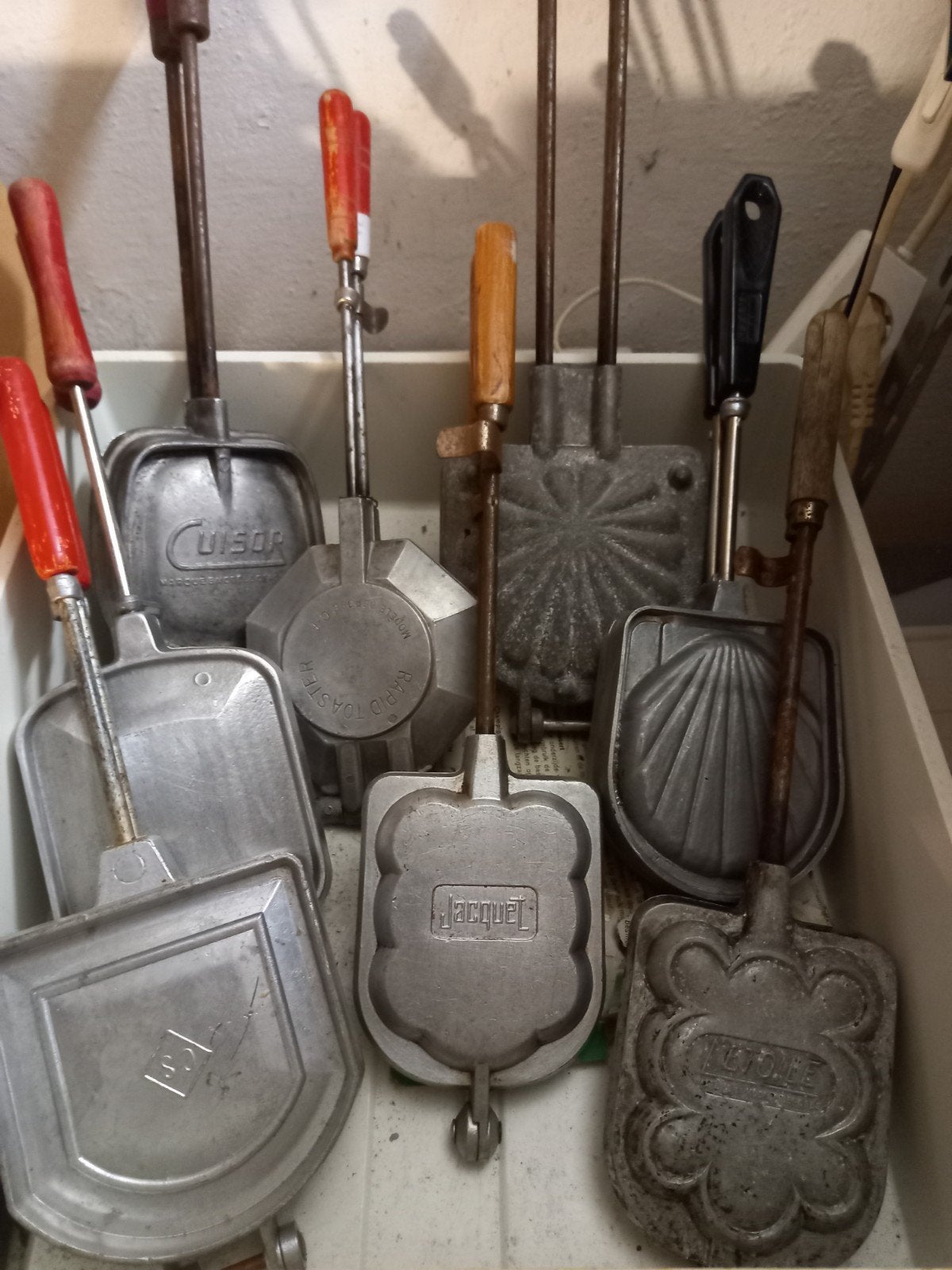 Diverse Franse vintage ijzers gas open vuur bbq kamp, Antiek en Kunst, Ophalen of Verzenden