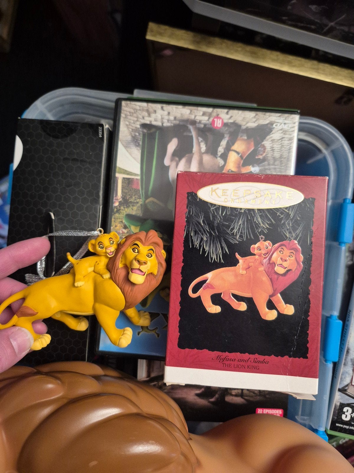 hallmark ornament simba en mufasa lion king, Ophalen of Verzenden, Leeuwenkoning of Jungle Boek, Zo goed als nieuw, Beeldje of Figuurtje