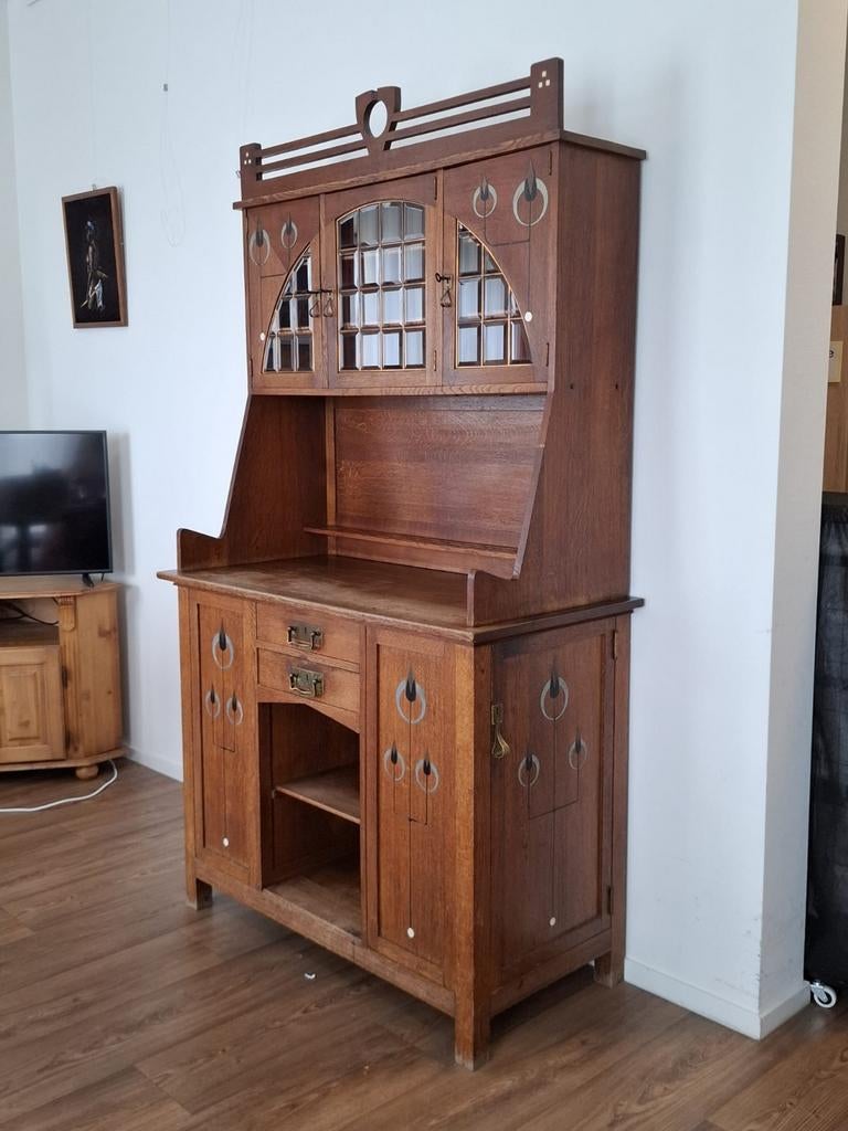 Antiek Art Nouveau Dressoir / Buffetkast Eikenhout, Antiek en Kunst, Antiek | Meubels | Kasten, Ophalen