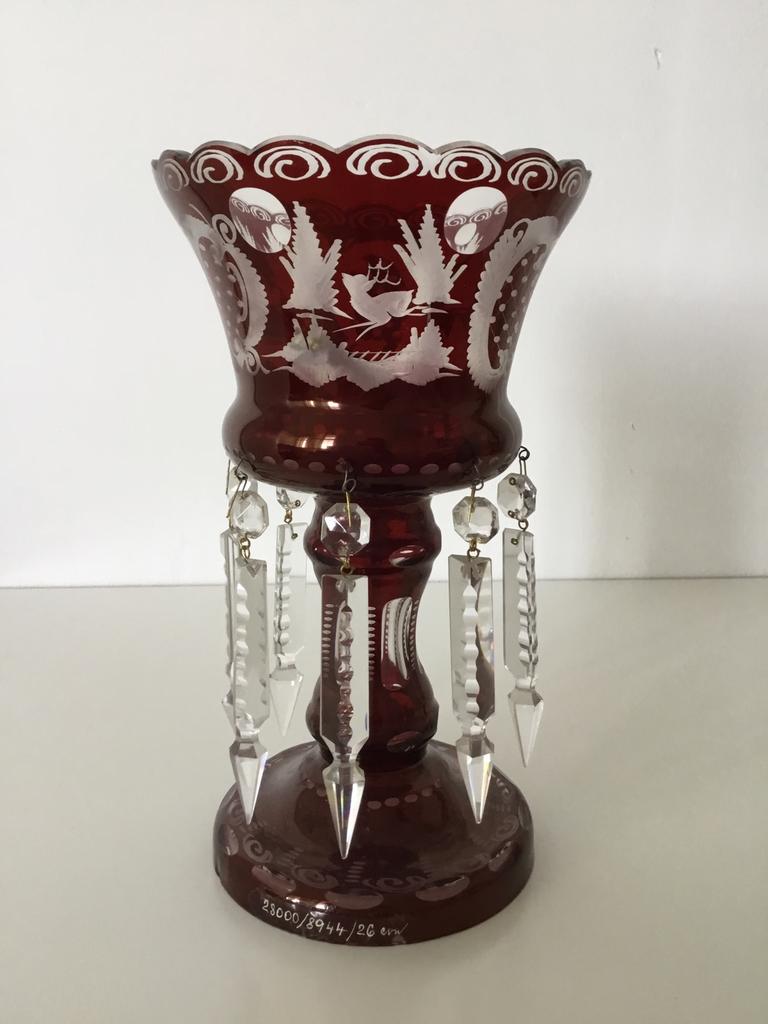 Antieke luster met kristallen pegels, Ophalen of Verzenden