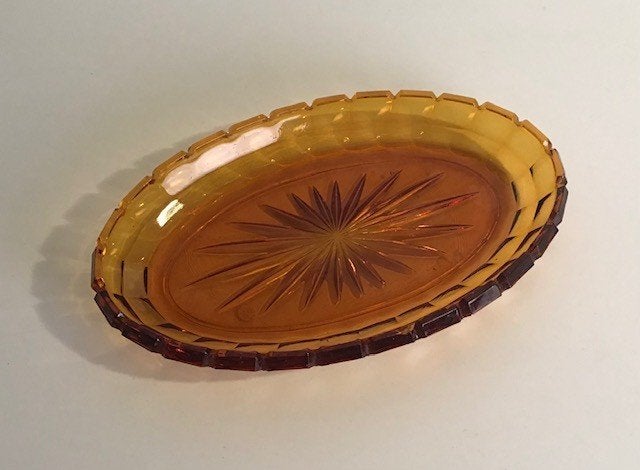 Vintage persglas ovale schaaltje, Ophalen of Verzenden, Overige stijlen, Glas, Schaal of Schalen