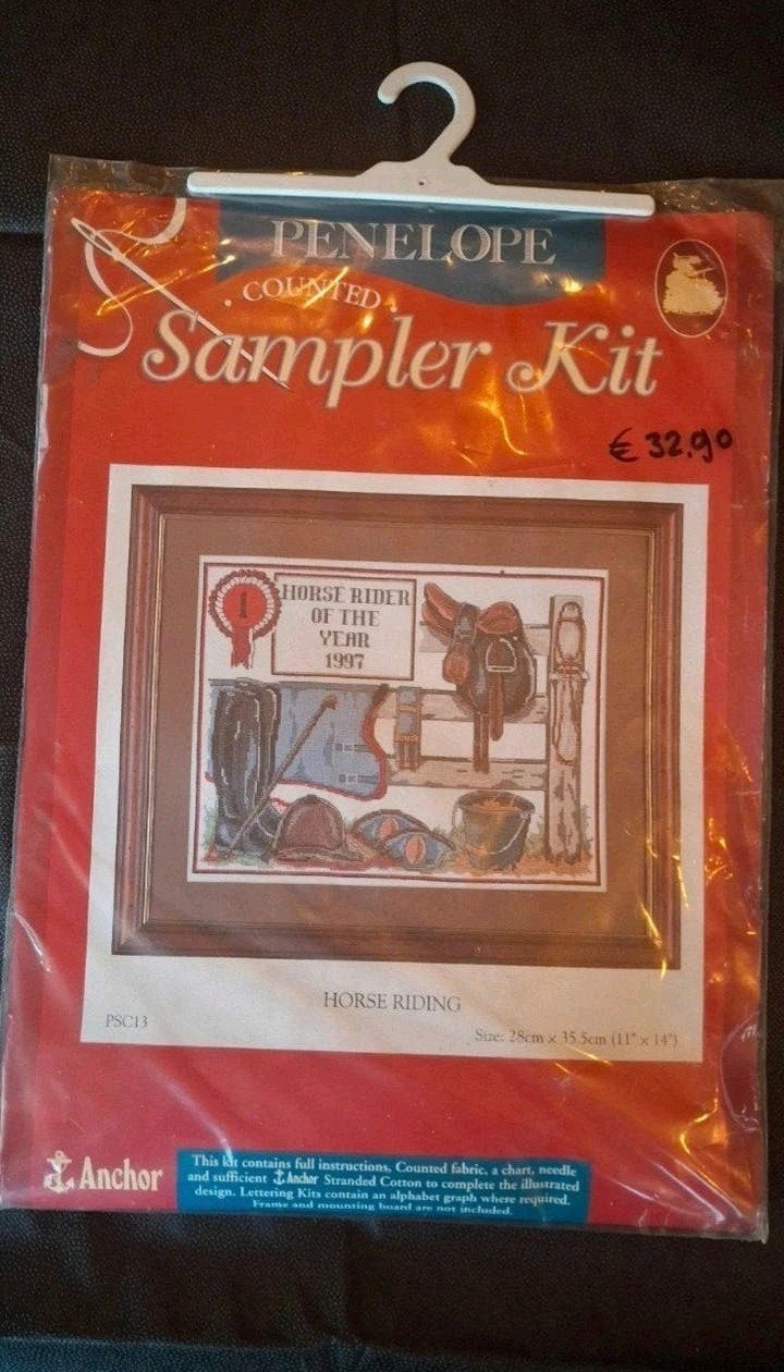 Borduurpakket Penelope Sampler Kit Horse Riding Nieuw, Hobby en Vrije tijd, Ophalen of Verzenden, Nieuw, Handborduren, Borduurpakket