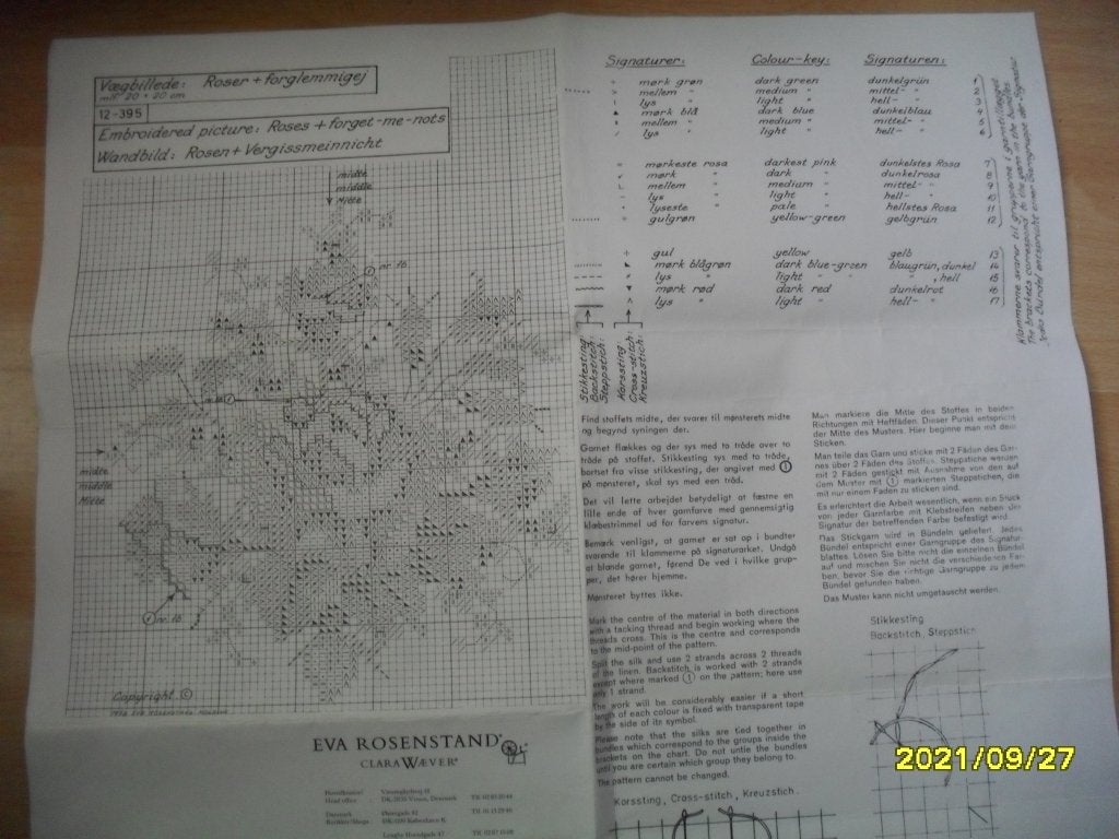 NIEUW Patroon Rozen en Vergeet-me-nietjes. Verkoop ook DMC, Ophalen of Verzenden, Nieuw, Handborduren, Patroon
