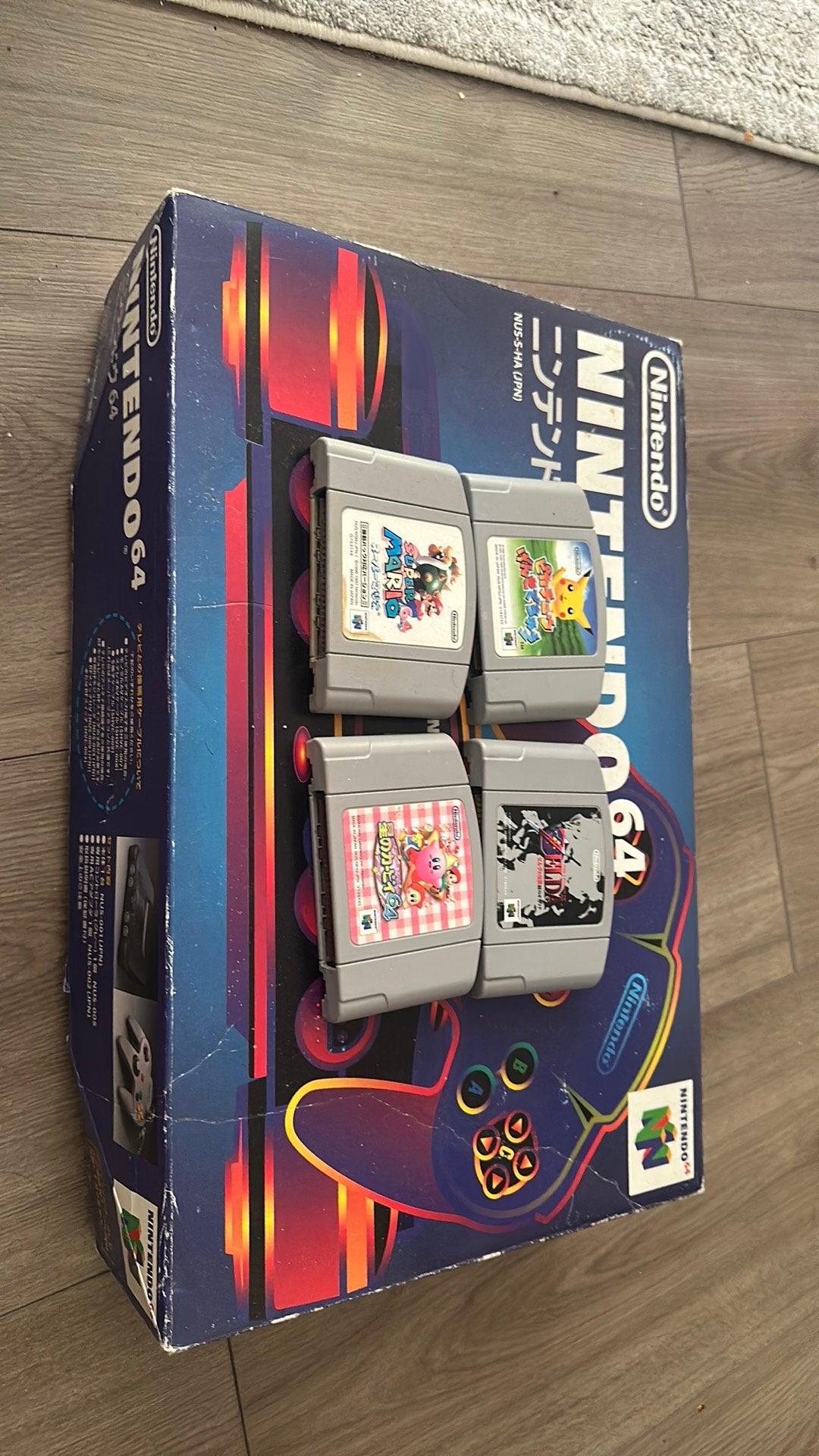 Japanse Nintendo 64 in Doos (CIB) + 4 Topgames, Ophalen of Verzenden, Zo goed als nieuw, Met 1 controller
