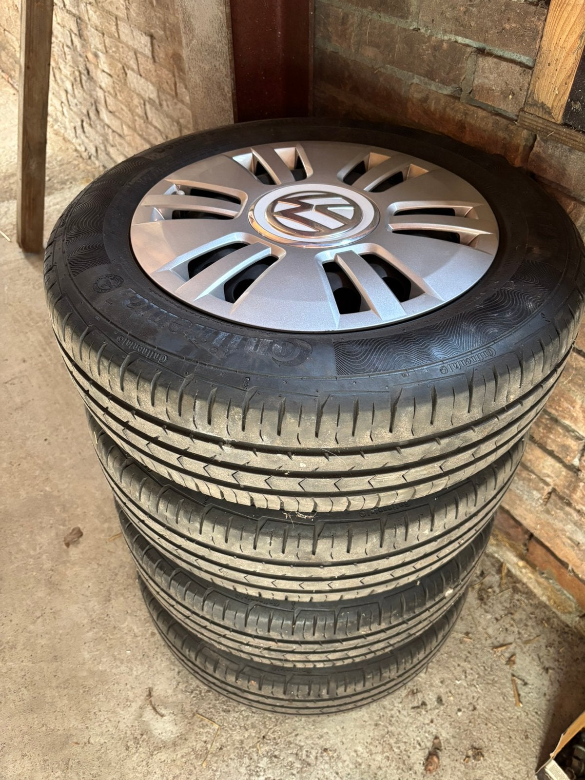 Volkswagen velgen met Continental zomerbanden 175/65-14, Auto-onderdelen, Banden en Velgen, Ophalen, 14 inch, Gebruikt, 175 mm