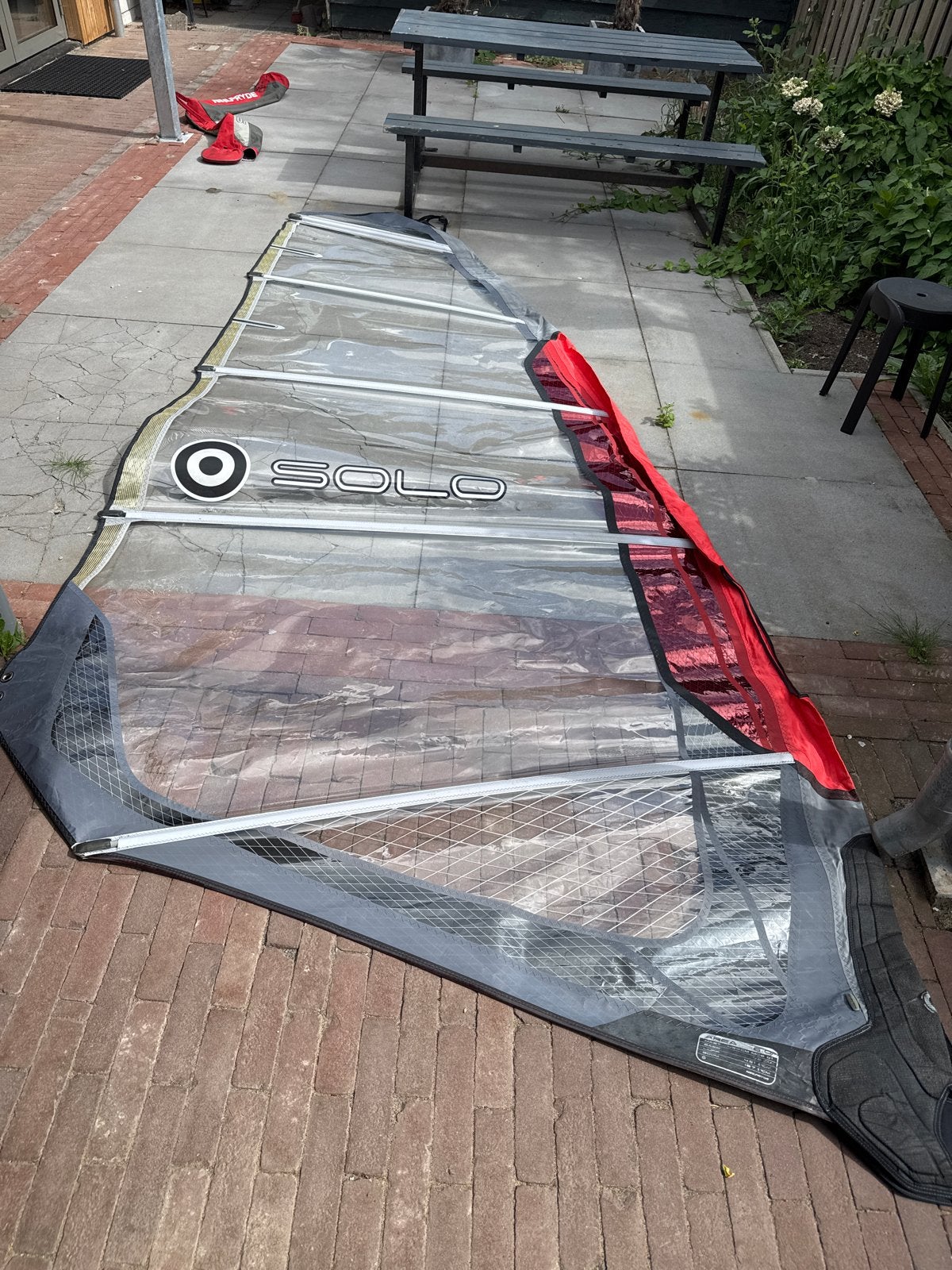 Neil Pryde Solo 6.0 m² windsurfzeil, Ophalen, 5 tot 6.5 m², Zo goed als nieuw, Neilpryde