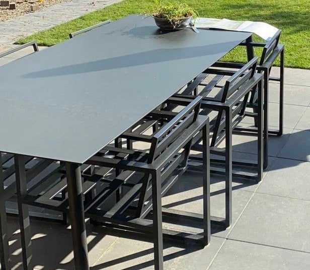 Aluminium tuinset met 6 stoelen en tafel 240cm x 103cm