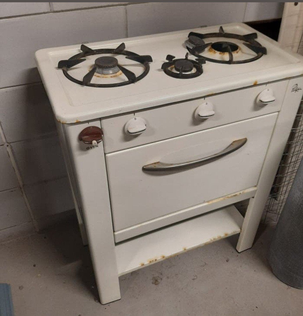 Antiek fornuis, keukentje, brocante decoratie, Ophalen