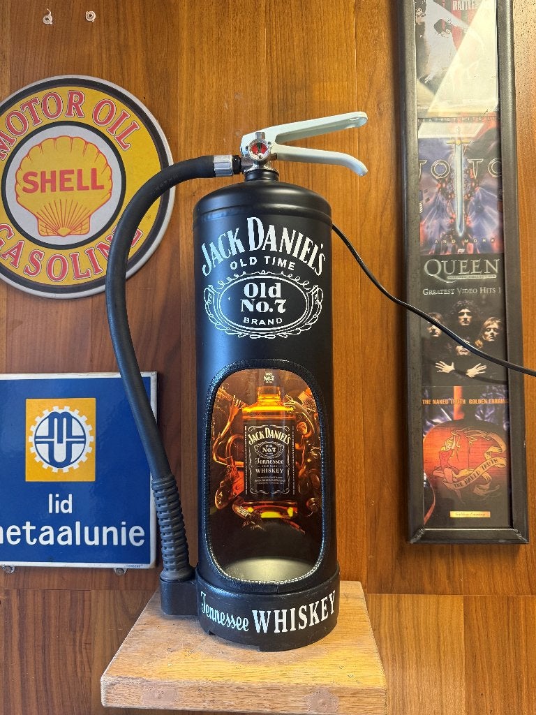 Jack Daniels decoratieve brandblusser lamp, mancave, Ophalen of Verzenden, Nieuw, E14 (klein), Led-lamp