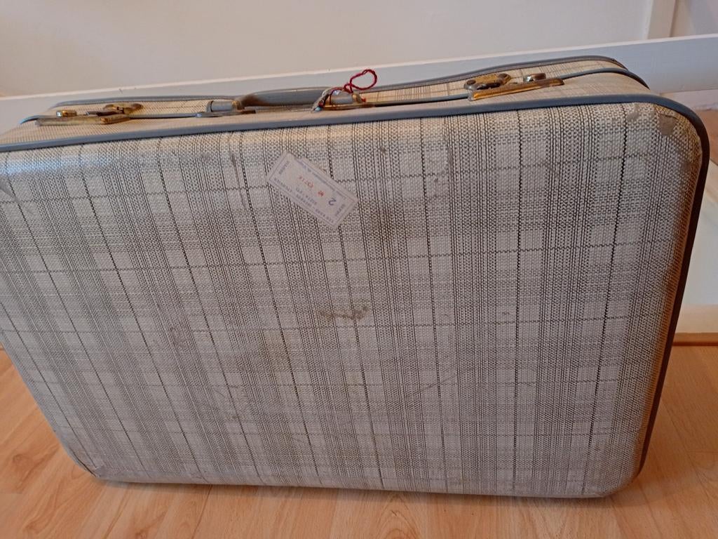 Retro koffer met sleutel, sluit goed, Ophalen of Verzenden