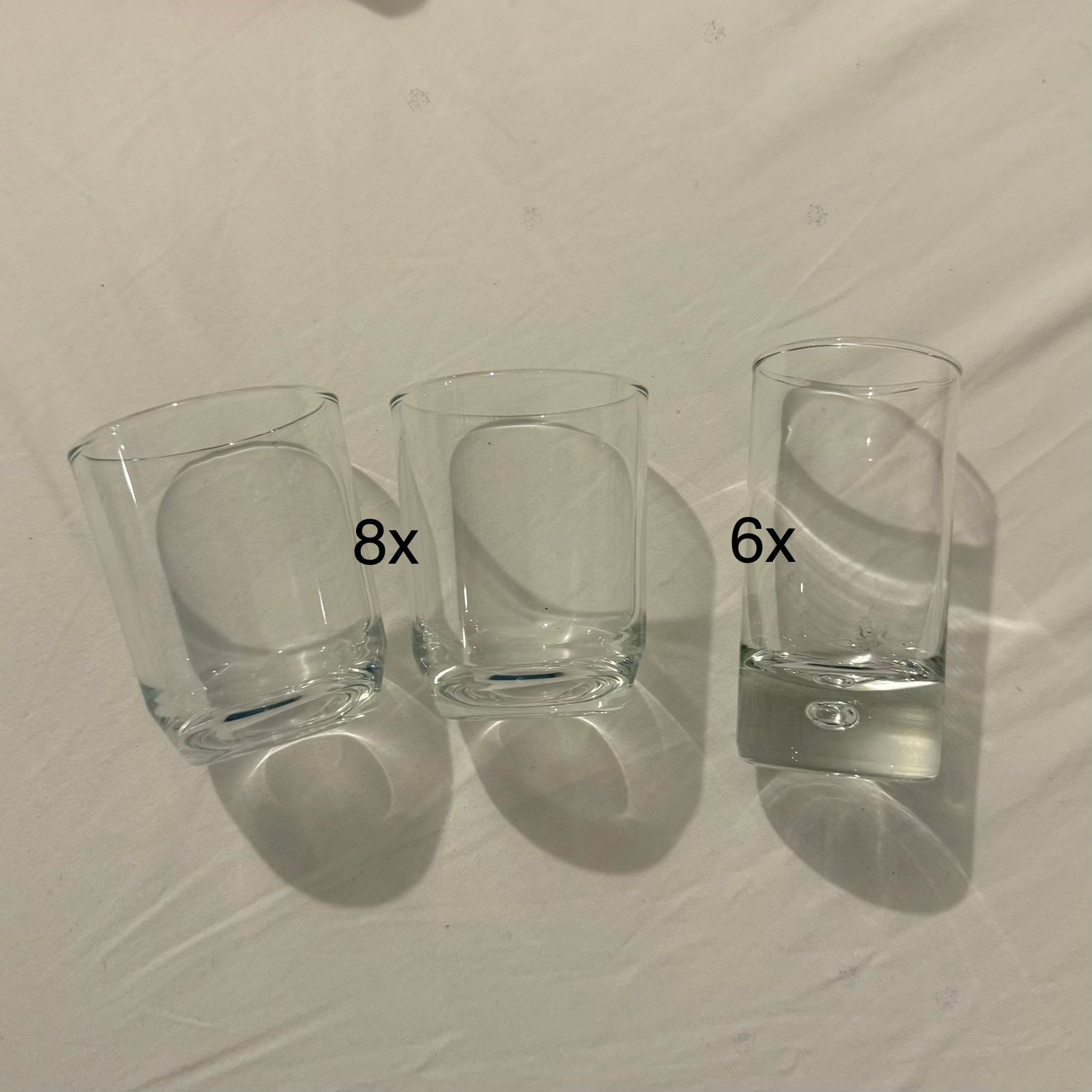 8 Borrelglaasjes & 6 Shotglaasjes, Verzamelen, Ophalen of Verzenden, Gebruikt, Borrel- of Shotglas