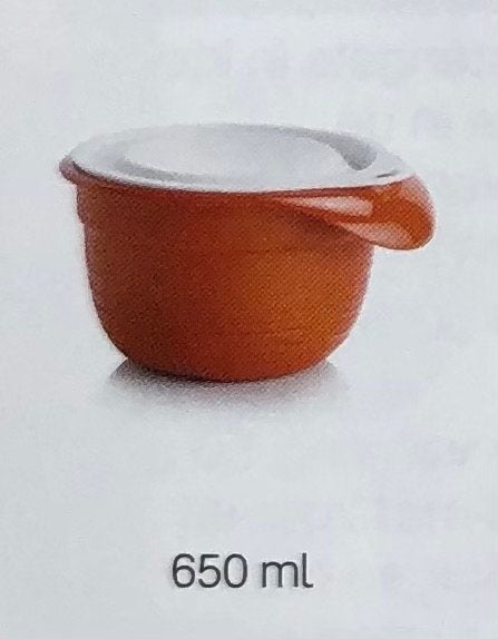 Tupperware Bakje met Deksel - Oranje/Wit 650 ml, Gebruikt, Oranje, Ophalen of Verzenden, Met deksel