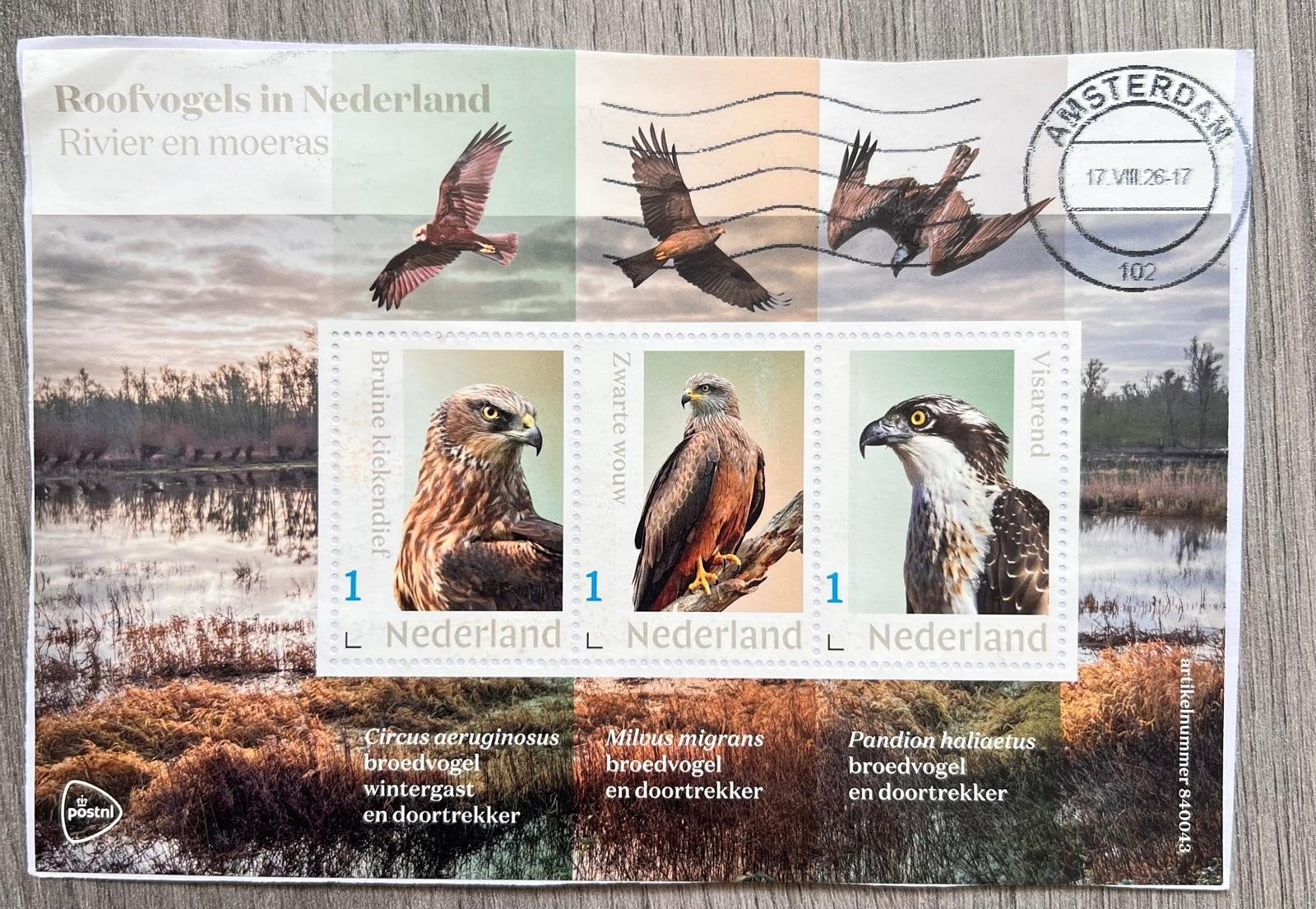 Nederland,  2026, Roofvogels, rivier en moeras, Ophalen of Verzenden, Na 1940, Gestempeld