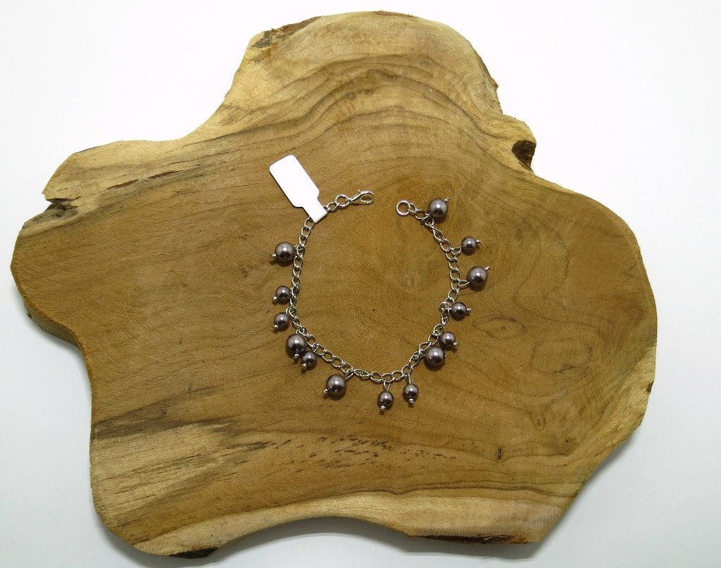 Armbandje met kunststof zilverkleurige parels  25 cm, Marktplaats@koningsieraden.nl, Overige materialen, Verzenden, Nieuw