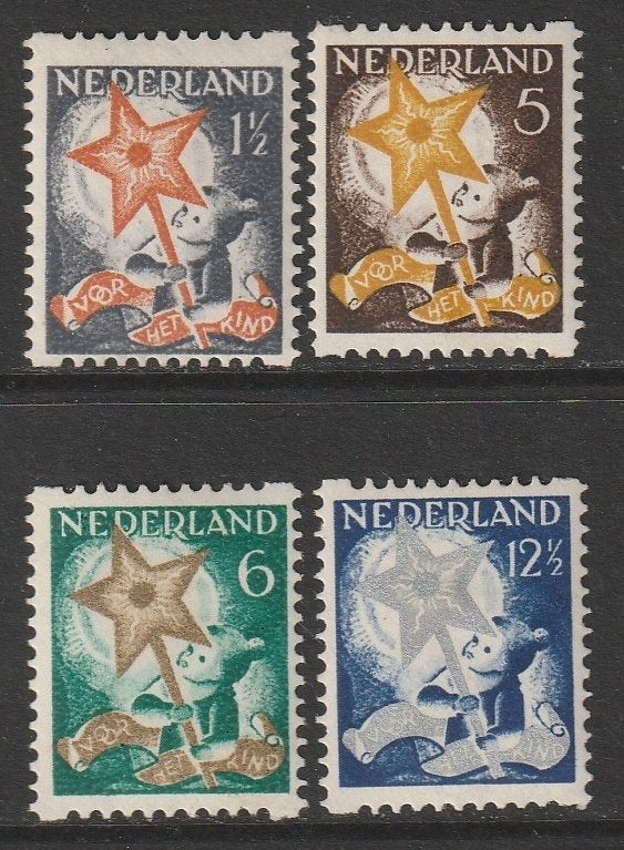 1933, Kinderzegels, Roltanding, NVPH R98/R101, ongebruikt, Postzegels en Munten, Postzegels | Nederland, Verzenden, T/m 1940, Postfris