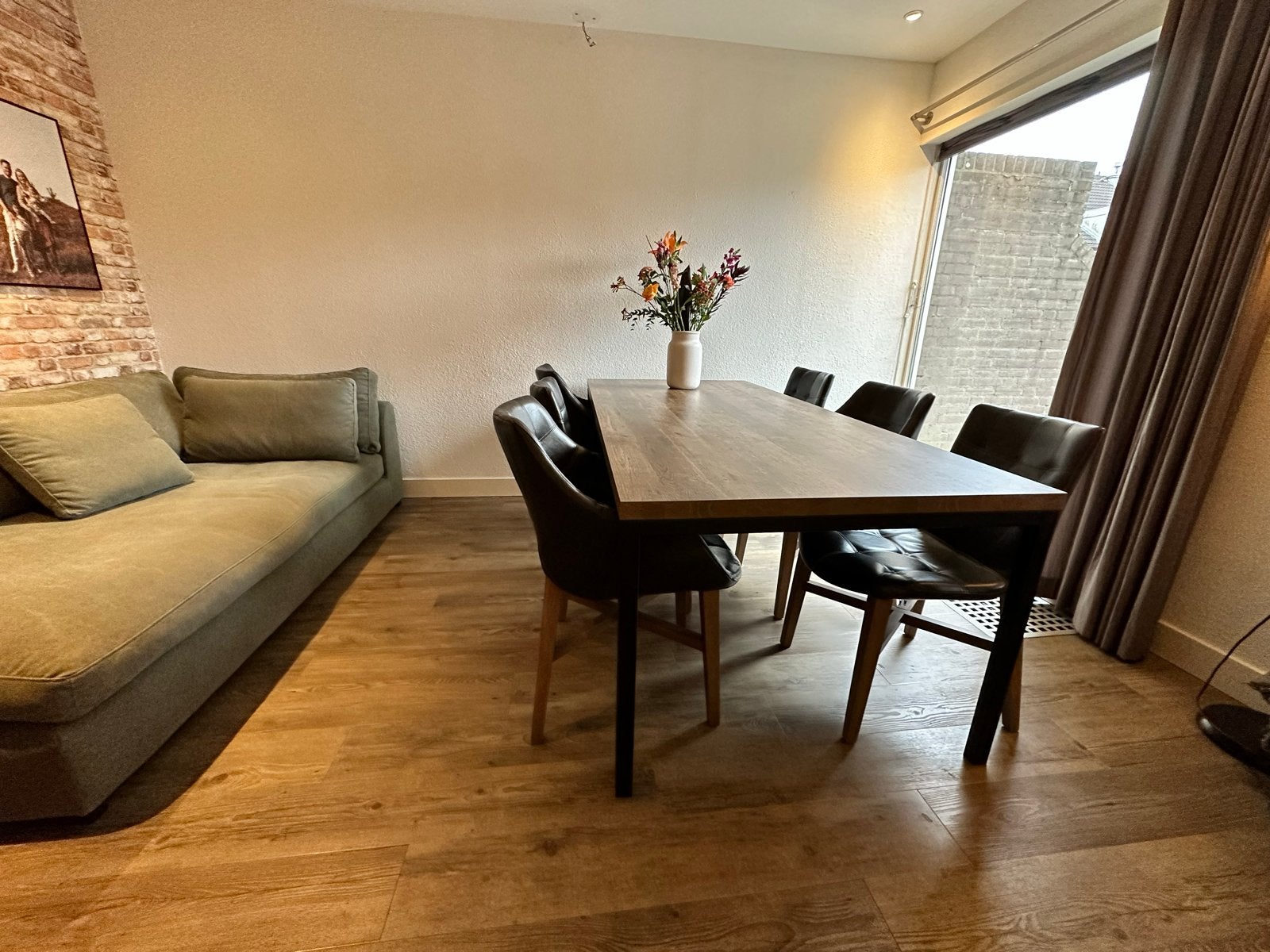 Set van 6 leren eetkamerstoelen met beschadigingen, Ophalen, Gebruikt, Bruin, Leer