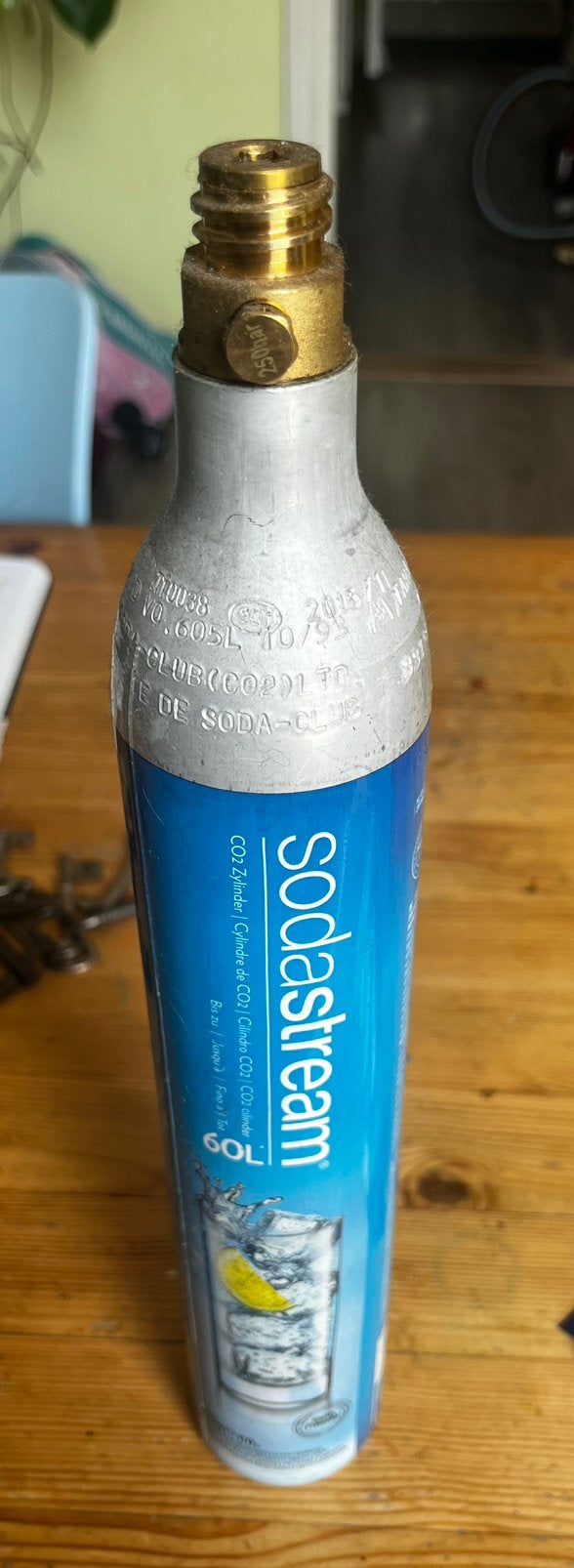 Nieuw sodastream cylinder 60L blauw, Ophalen of Verzenden, Zo goed als nieuw