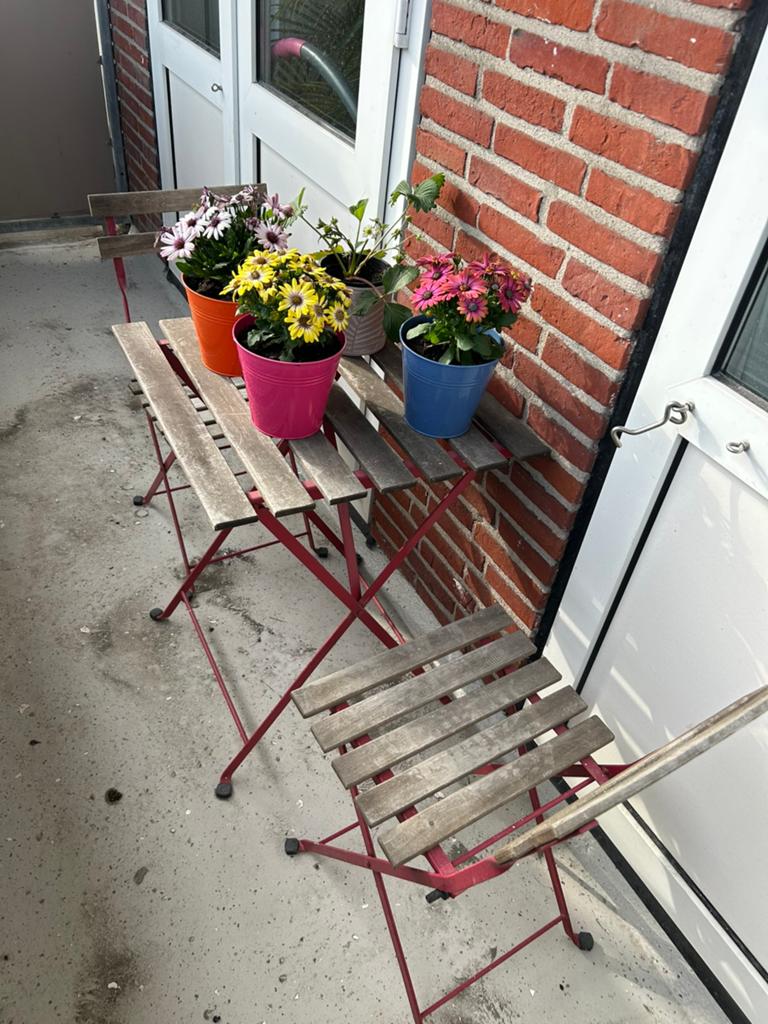 Frans balkon set, Gebruikt, Tuinset, Hout, Eettafel
