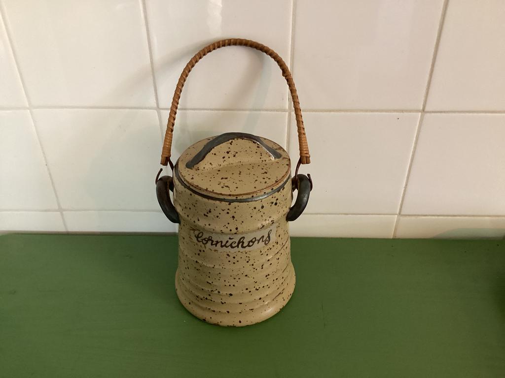 Franse Gres Pot voor Tafelzuur, augurken,uitjes,olijven enz., Antiek en Kunst, Ophalen of Verzenden