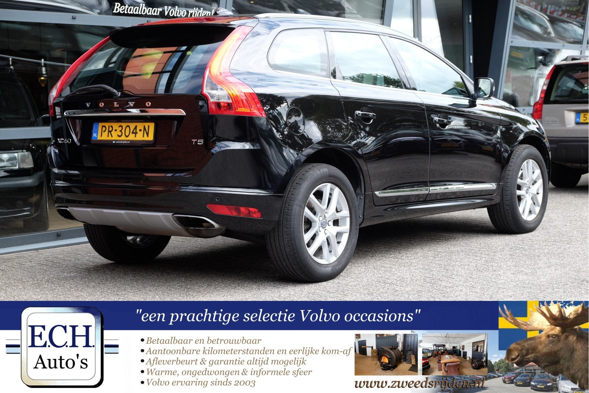 Volvo XC60 2.0 T5 245 pk Aut. Polar+ Leer, Panoramadak, 15 km/l, Gebruikt, 4 cilinders, Zwart