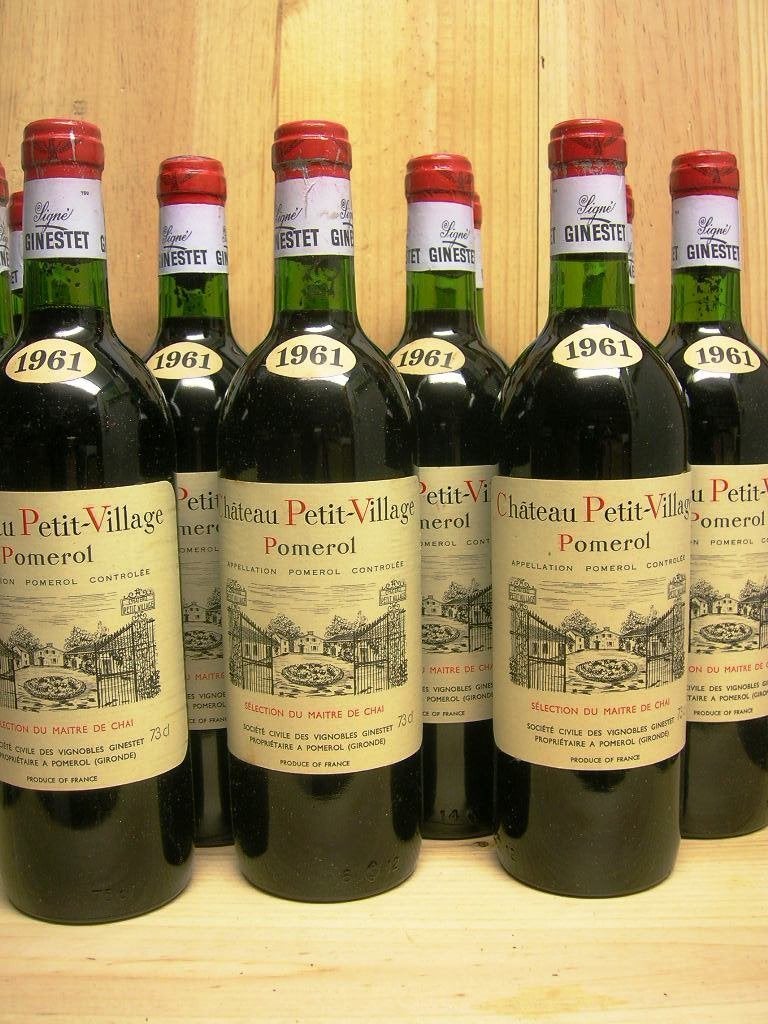 1x CH. PETIT VILLAGE, Pomerol 1961, Frankrijk, Ophalen of Verzenden, Zo goed als nieuw, Rode wijn